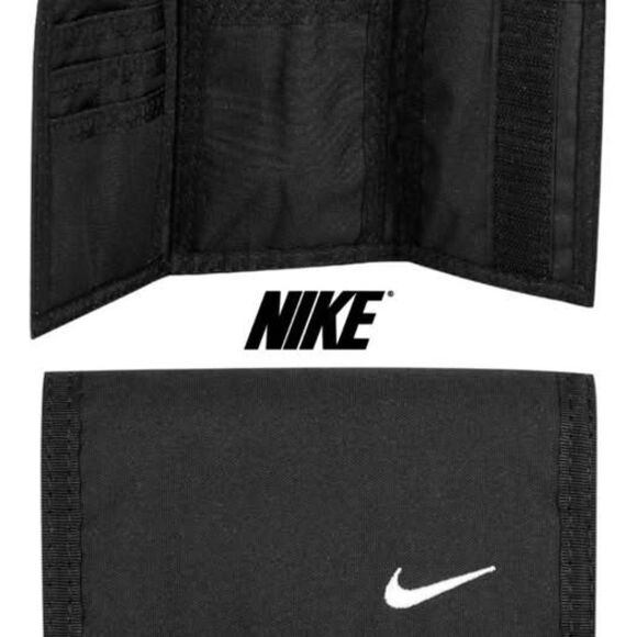 Nike Other - Nike Black Trifold Card & Key Wallet with White Swoosh